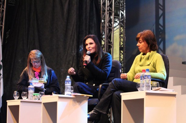 Laura Muller en el palco de debates sobre cuerpo, sexualidad y cuerpo // Ana Márquez
